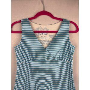 Lotus Soma Womens Sleeveless Striped Top Size 0 Blue & White Cotton Blend